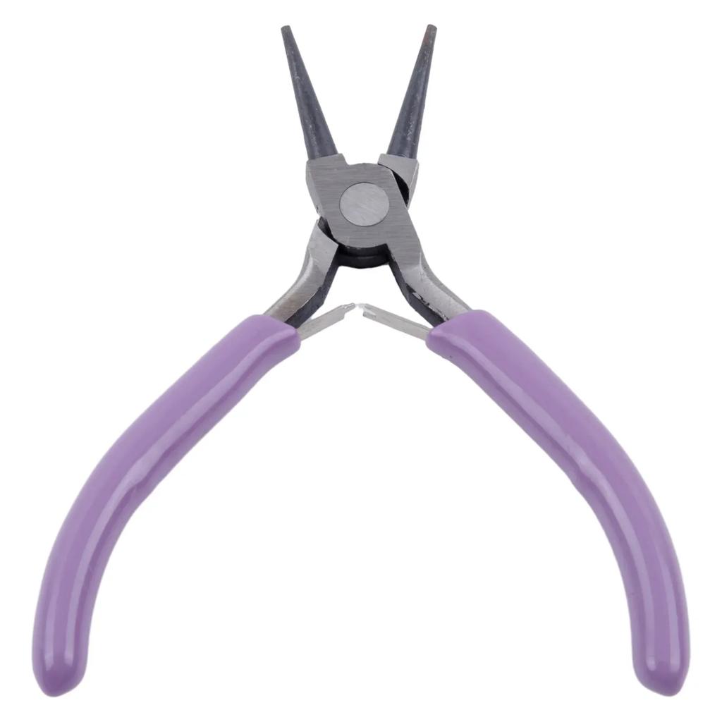 1pc Small Pliers Diagonal Round Bent Needle Nose Pliers Non-slip Handle Jewelry Repair Making Handcraft Beading Cutter Pliers