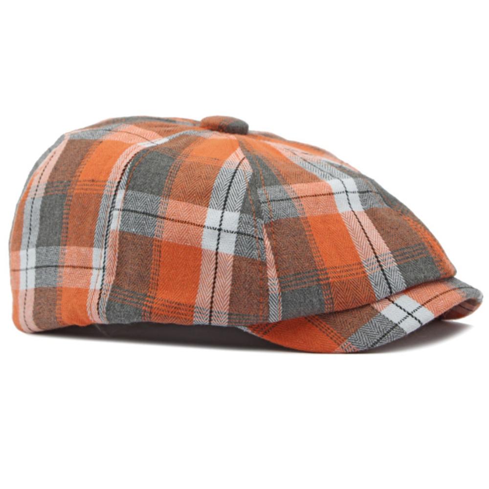 Ht4664 Beret Cap Spring Summer Sun Hat Octagonal Caps For Men Women Plaid Artist Painter Beret Hat Flat Cap Male Female Berets