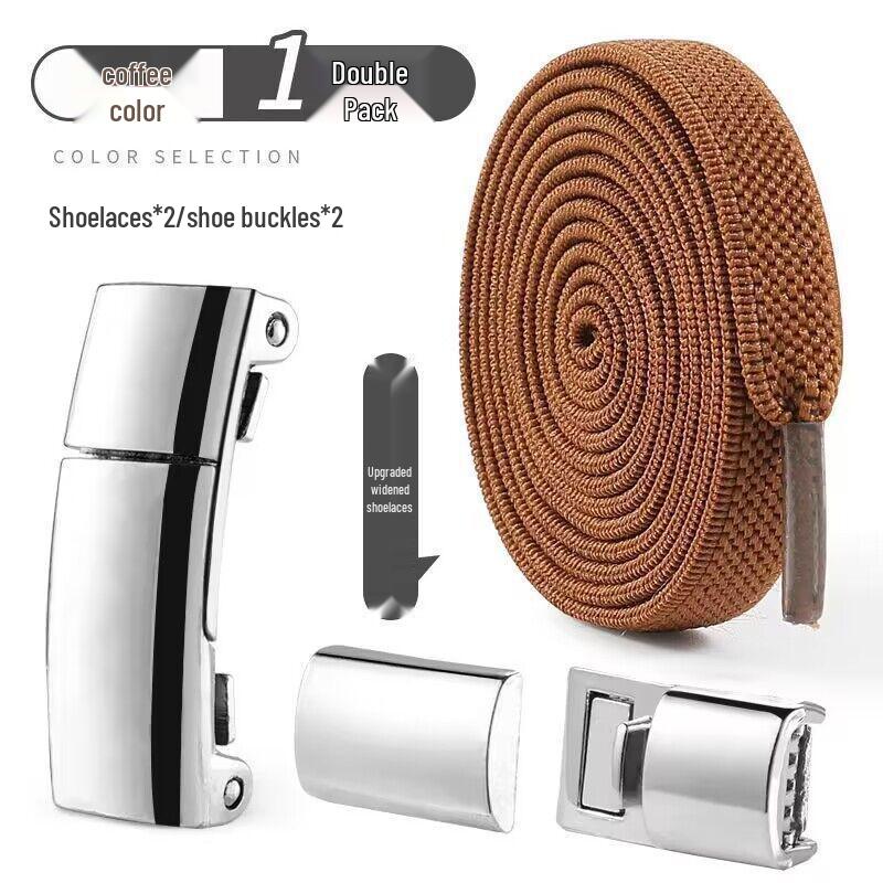 No-Tie Elastic Shoelaces: Lazy Buckle for Men, Women, and Kids - White Flat Sports Style