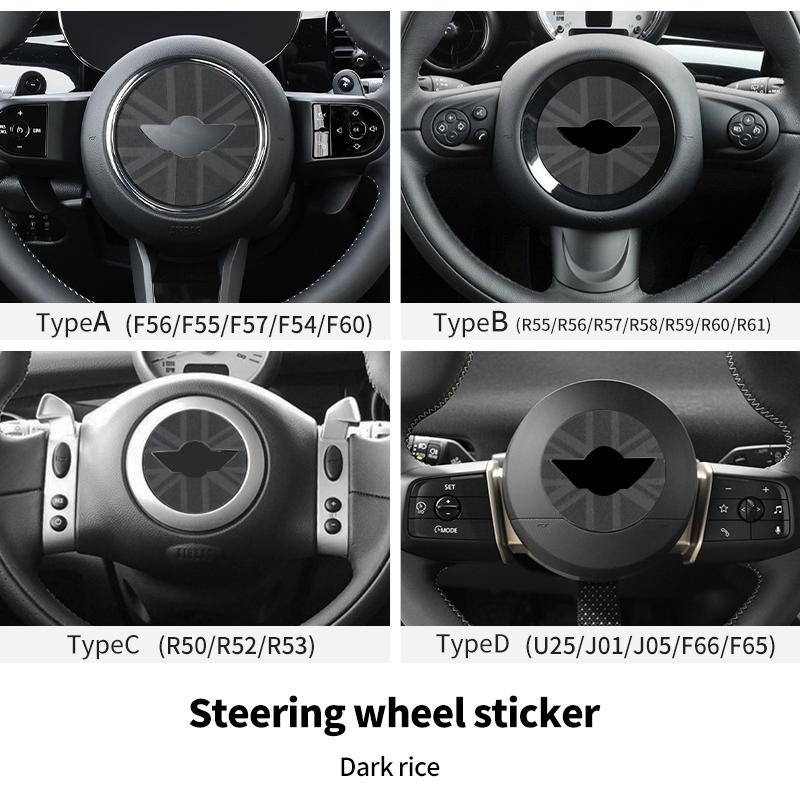 Adesivo per Volante Auto Per Mini Cooper F56 F55 F60 R56 R60 F65 U25 Countryman Adesivi in Pelle PU Accessori Interni Auto