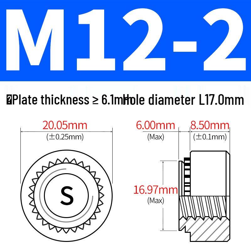 Galvanized Sheet Metal Rivet Nut S-M2-M12