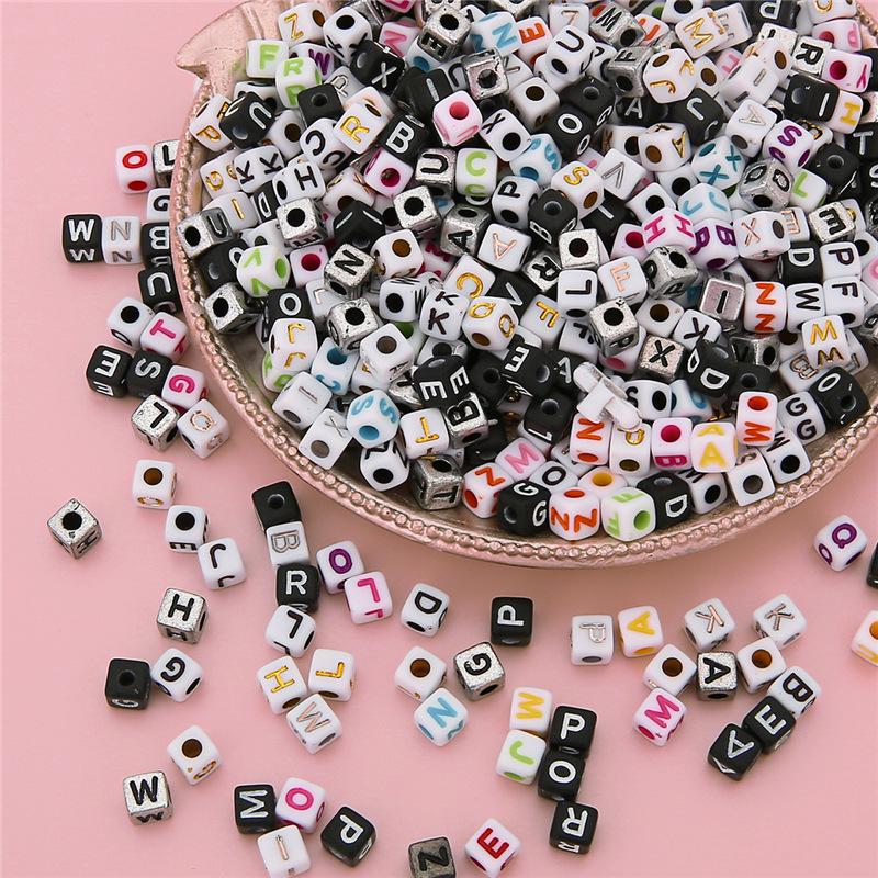 Colorful Acrylic Alphabet Beads for DIY Jewelry