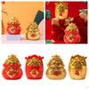 Exquisite Piggy Shape Figurine Chinese Feng Shui Collectible Luck and Wealth for Desktop Home TV
