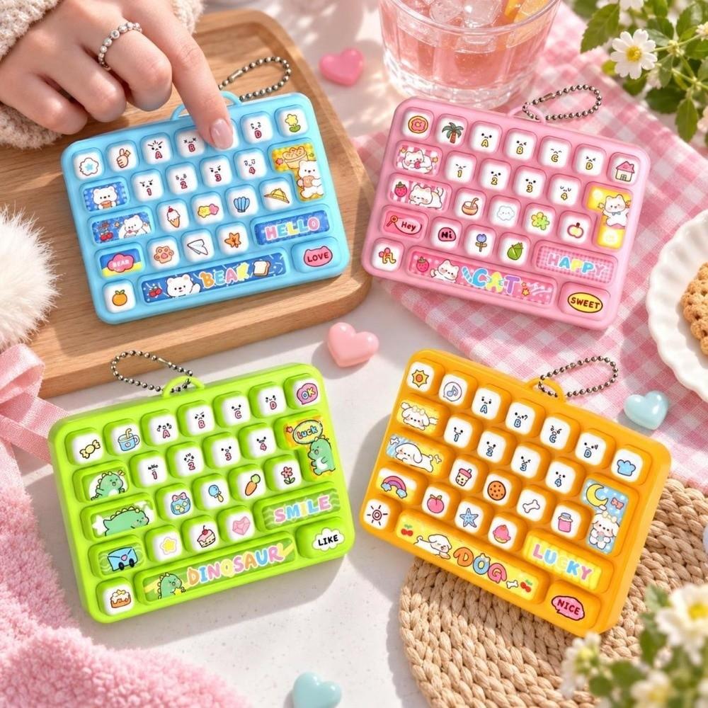 Animals 26 Keys Keyboard Keychain Mini Keyboard Clicker Keychain  Bag Ornaments