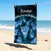 Custom Name Owl Letter Stylish Digital Printing Beach Towel Quick‑Drying Absorbent Blanket for Beach Pool Gym Travel
