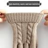 Women's Winter Knitted Touchscreen Gloves - Double-Layer Fleece-Lined, Thick Warm for Outdoor Cycling