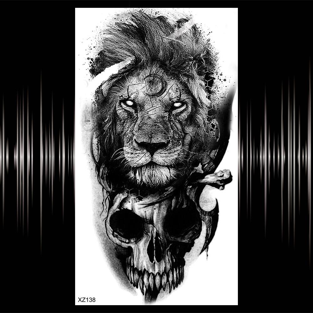 Kompass Brief Temporäre Tattoo Für Männer Frauen Erwachsene Realistische Gefälschte Wolf Schädel Tattoos Aufkleber Tiger Schwarz Wald Tatoos Unterarm