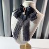 Black Pearls Tie Rhinestone Decoration Shirt Tie Elegant Hand-beaded Lace Necktie  Performance
