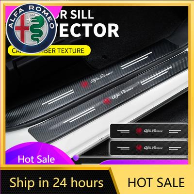 Adesivos para Carro Para Alfa Romeo 4 Peças Acessórios para Carro Placa de Proteção do Soleira da Porta Adesivos de Fibra de Carbono Para Alfa Romeo serpent Giulia