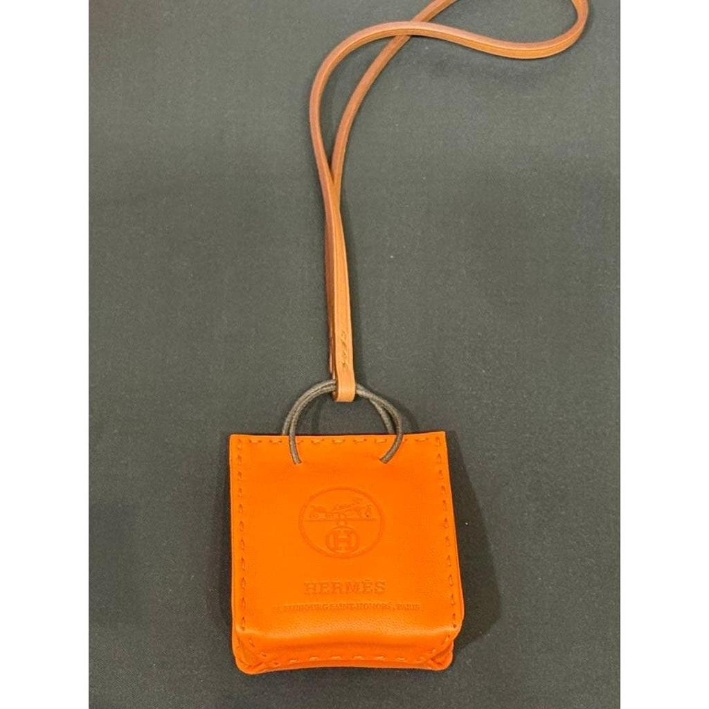 Used Hermes Sac Orange Agneau Milo Charm Accessory