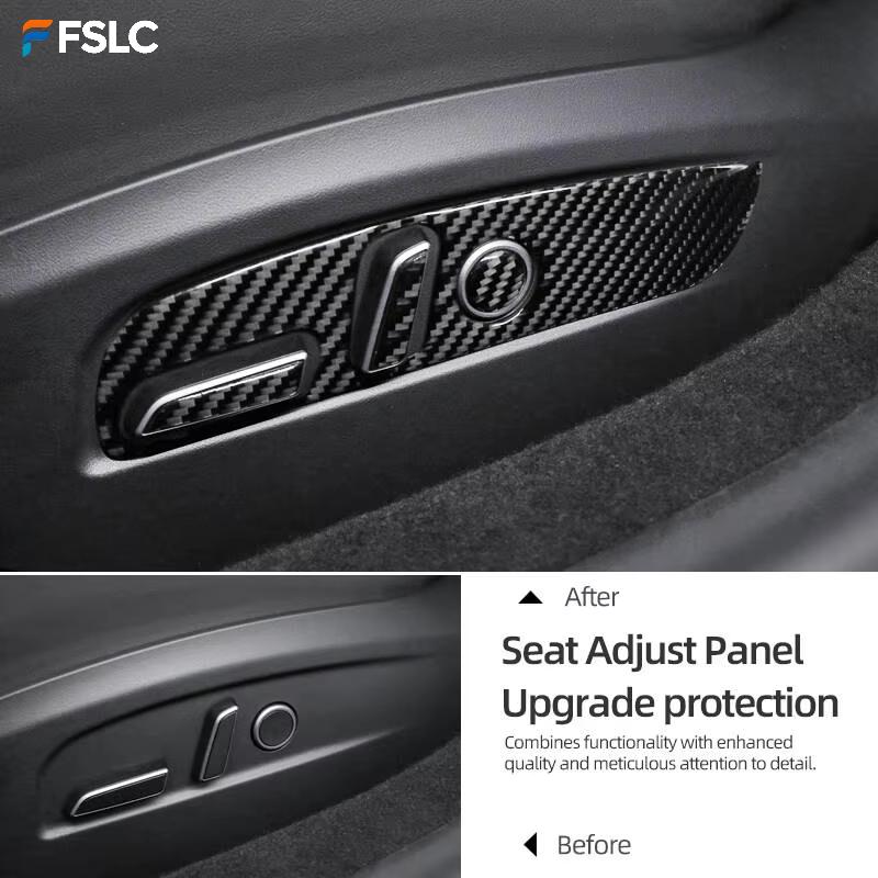 For Tesla Model Y Juniper 2025 Model 3 Highland Carbon Fiber Seat Adjustment Button Panel Sticker Interior Car Accessories