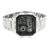 Casio Youth Series Retro Small Square Waterproof Sports Quartz Movement Stainless Steel Strap Men watches Black AE-1200WHD-1AVDF
