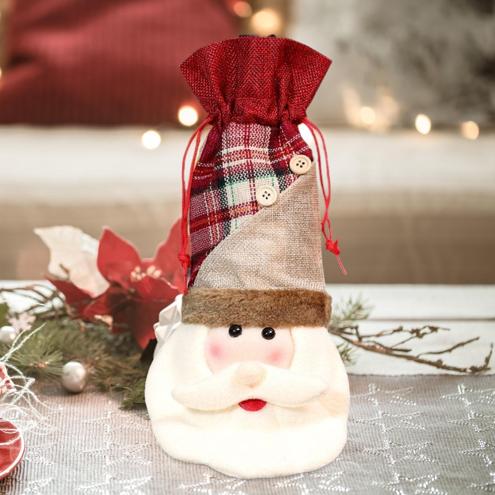 

Christmas Wine Bottle Cover Bag Santa Claus,Table Decoration,Handmade,for