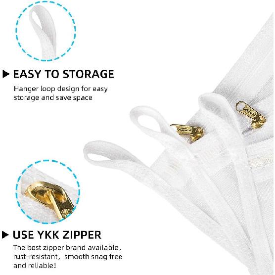 TENRAI 3 Pack (3 Medium) Delicates Laundry Bags, Bra Fine Mesh Wash Bag, Use YKK Zipper, Have Hanger Loops, Zippered, Protect Best Clothes in The