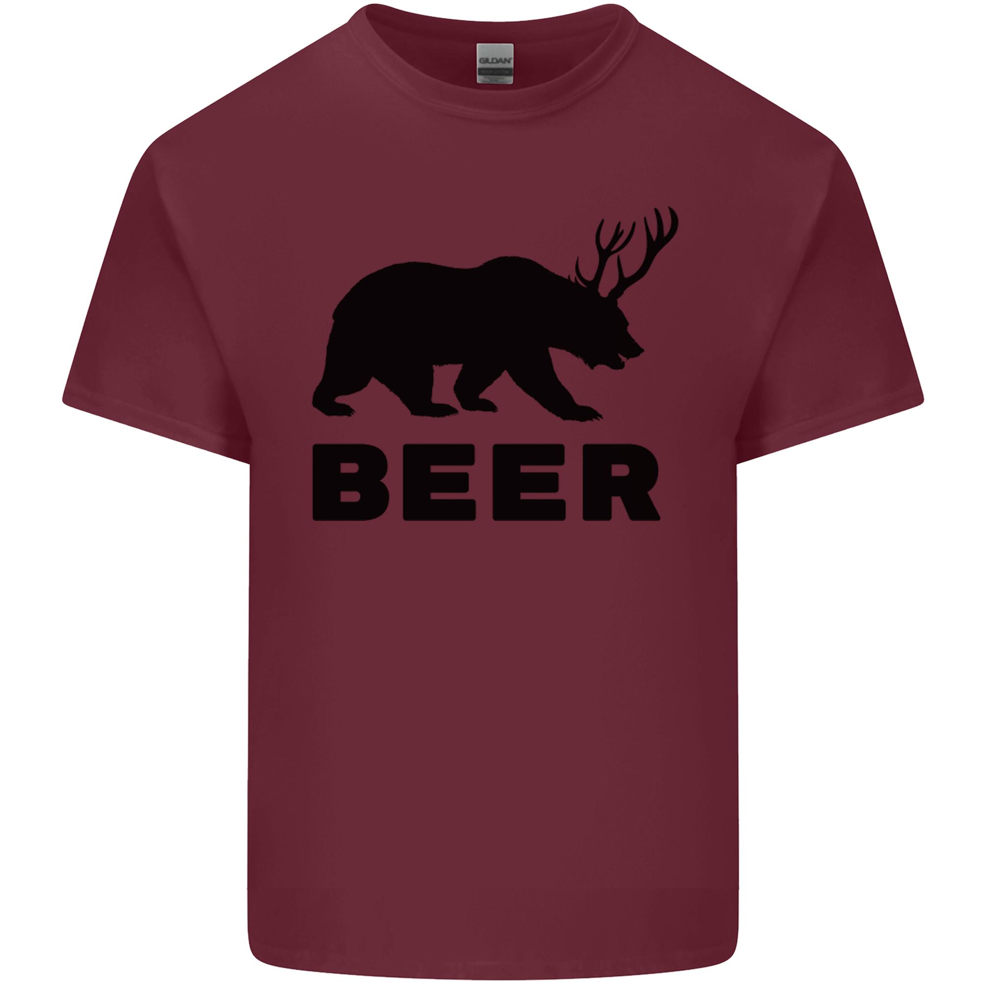 Beer Bear Funny Animal Alcohol Unisexs Light Cotton TShirt S