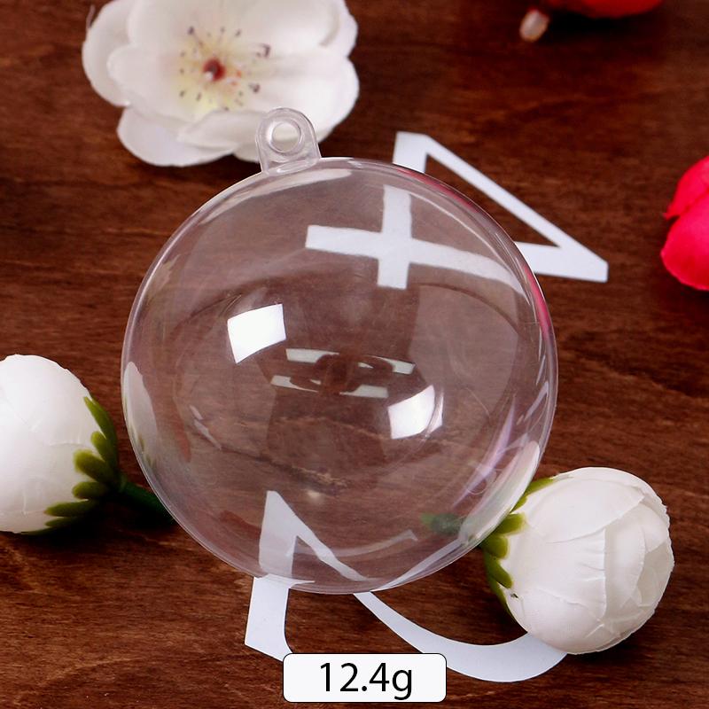 2Pcs Christmas Transparent Ball Plastic Christmas Trees Open Ball Box Bauble Ornament Wedding Gift Present Party Home Decoration