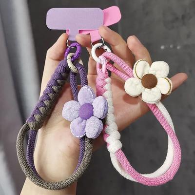 Colorful Anti-Lost Phone Wristband Lanyard For Women And Girls Multi-Functional Braided Rope Keychain Holder