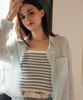 Cool Kitten Breezy Stripe Crop Box Shirt