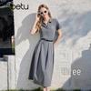 Betu Women's Polo Collar Slim Knitted Dress