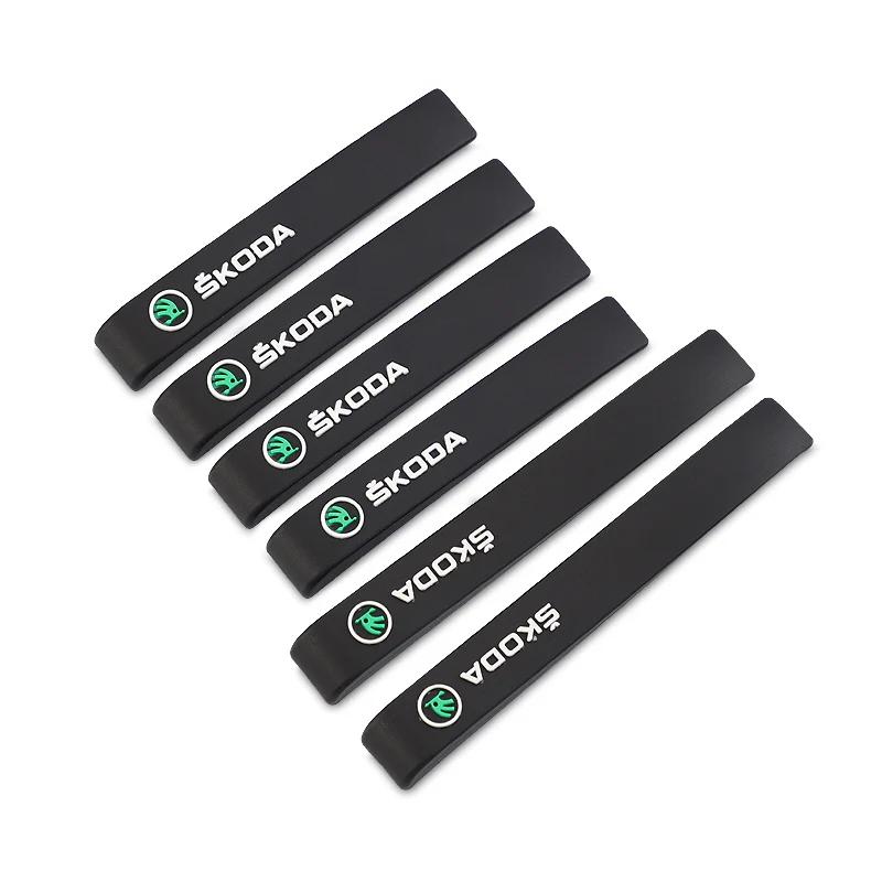 Car Sticker 6Pcs Car Door Anti Collision Strips Anti-scratch Protection Stickers For Skoda Octavia Superb Rapid Kodiaq Karoq Fab Ulnm83