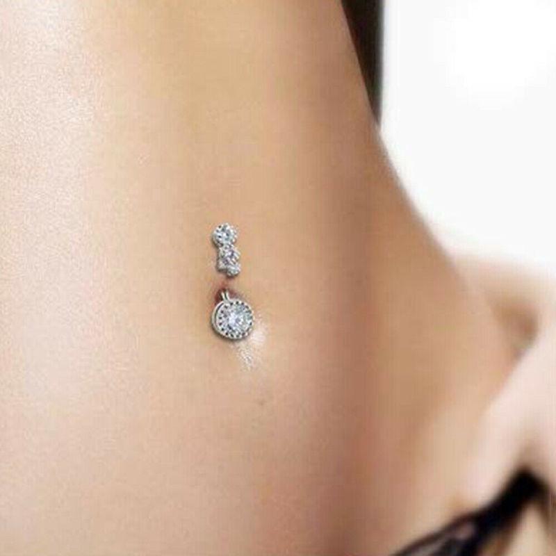 Crystal Navel Ring Barbell Drop Dangle Body Piercing Nombril Ombligo Belly Button Rings Men Women Body Jewelry