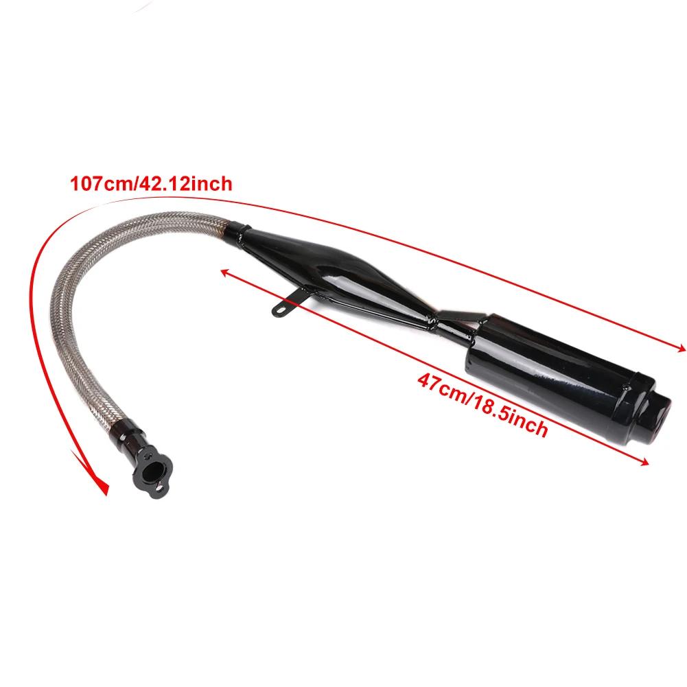 Black Silver Viper Flexible Muffler Pipe For 80cc Bike Gas Engine Motor Parts Motorcycle Exhaust Systems Flexible Muffler Pipe