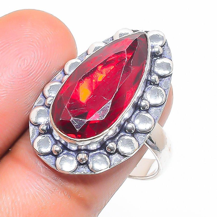 

Natural Mozambique Garnet Gemstone 925 Sterling Silver Jewelry Ring Size 8 f5V26