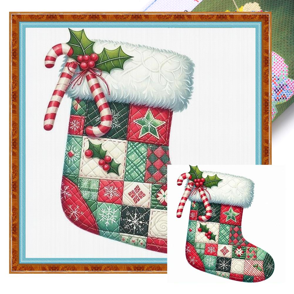 Christmas Printed Cross Stitch Kit DIY 11CT Embroidery Craft Set Home Decor