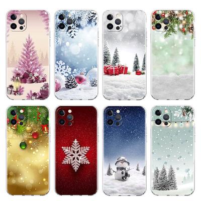 Snowflake Snow Christmas Clear Case For Apple iPhone 11 14 13 Pro 12  7 8 Plus SE 2022 XR X XS Max 6 6S Silicone Phone Cover