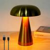 Mushroom Table Lamp  Portable Cordless LED Desk Light USB  Mushroom Bedside Lamp 3 Color Dimming Decorative Metal Gold Silver Bedside Lamp
