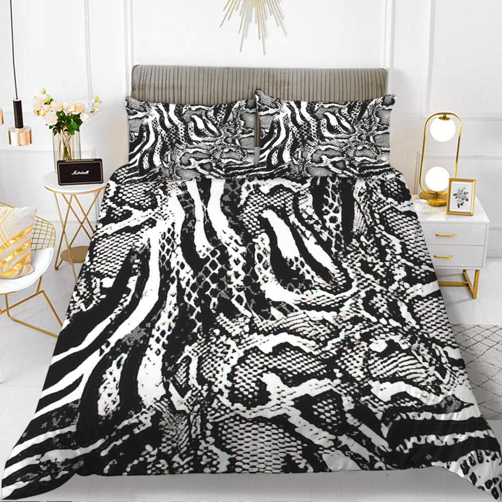 Zebra Print Duvet Cover Set King Polyester Red Black Stripes Bedding Set Wild Animal Zebra Wildlife Skin Quilt Cover For Girls