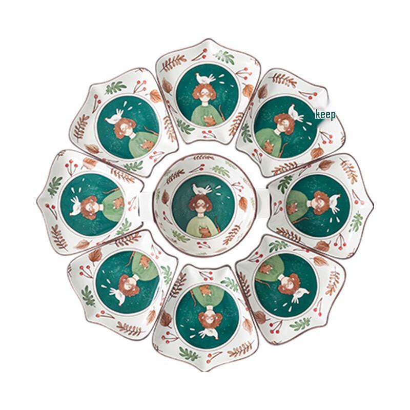 Креативный семейный набор посуды из 9 предметов