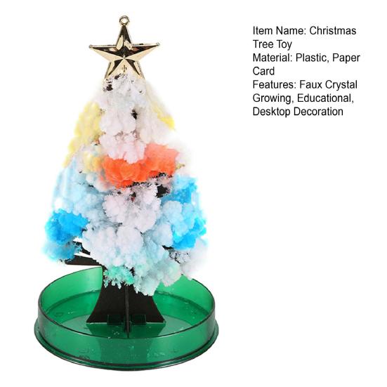 1 Set Mini Christmas Tree Toy DIY Faux Crystal Growing Tree Educational Crystallization Xmas Tree Toy Desktop Decoration Toddlers Boys Girls Gift