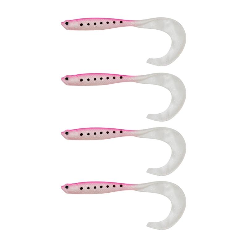 4PCS Flexible PVC Artificial Baits Long Curly Design Fish Attraction for Lake River Fishing Enthusiasts