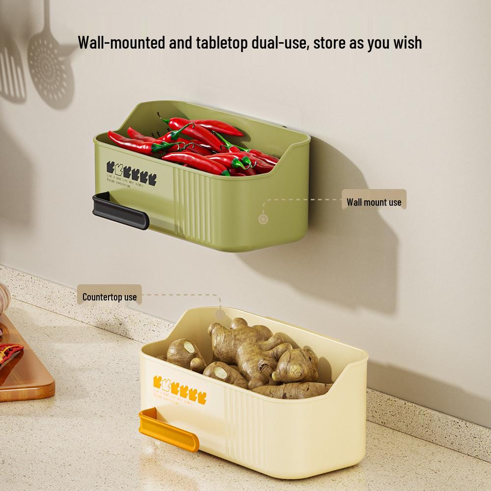 Wall-Mounted Kitchen Spice & Vegetable Storage Rack