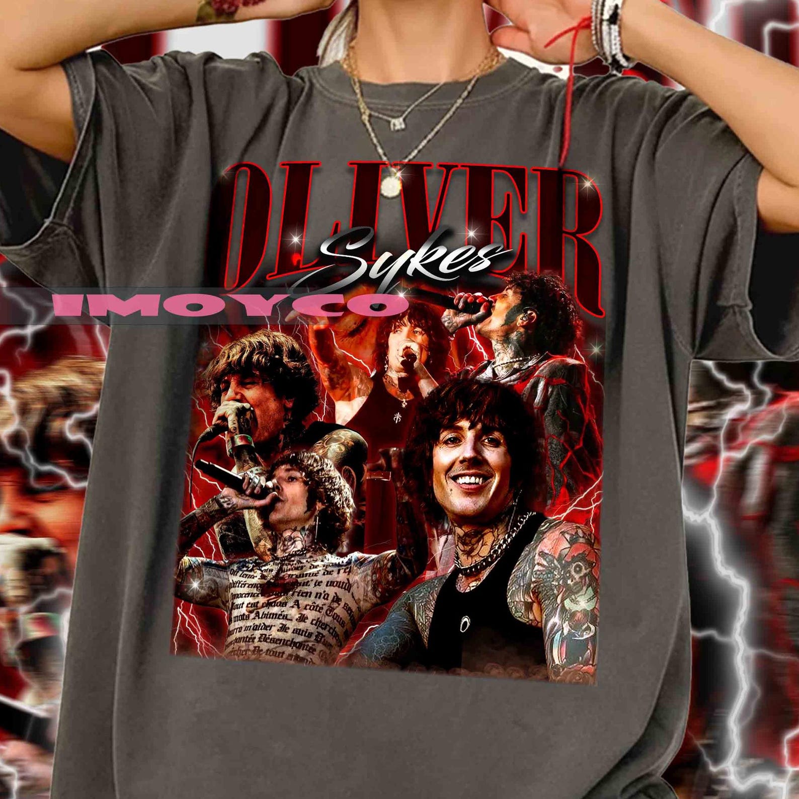 Oliver Sykes Retro Graphic Tee, Homage Shirt L