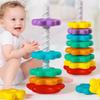 1 Set Bebek Dönen İstifleme Bulmaca Oyuncakları Montessori Dönen Gökkuşağı Kulesi Çocuklar Motor Becerilerini Geliştirme Oyunu Çocuk Hediyesi