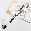 Stylish LOVE Silk Phone Lanyard with Woven Strap and Name Tag