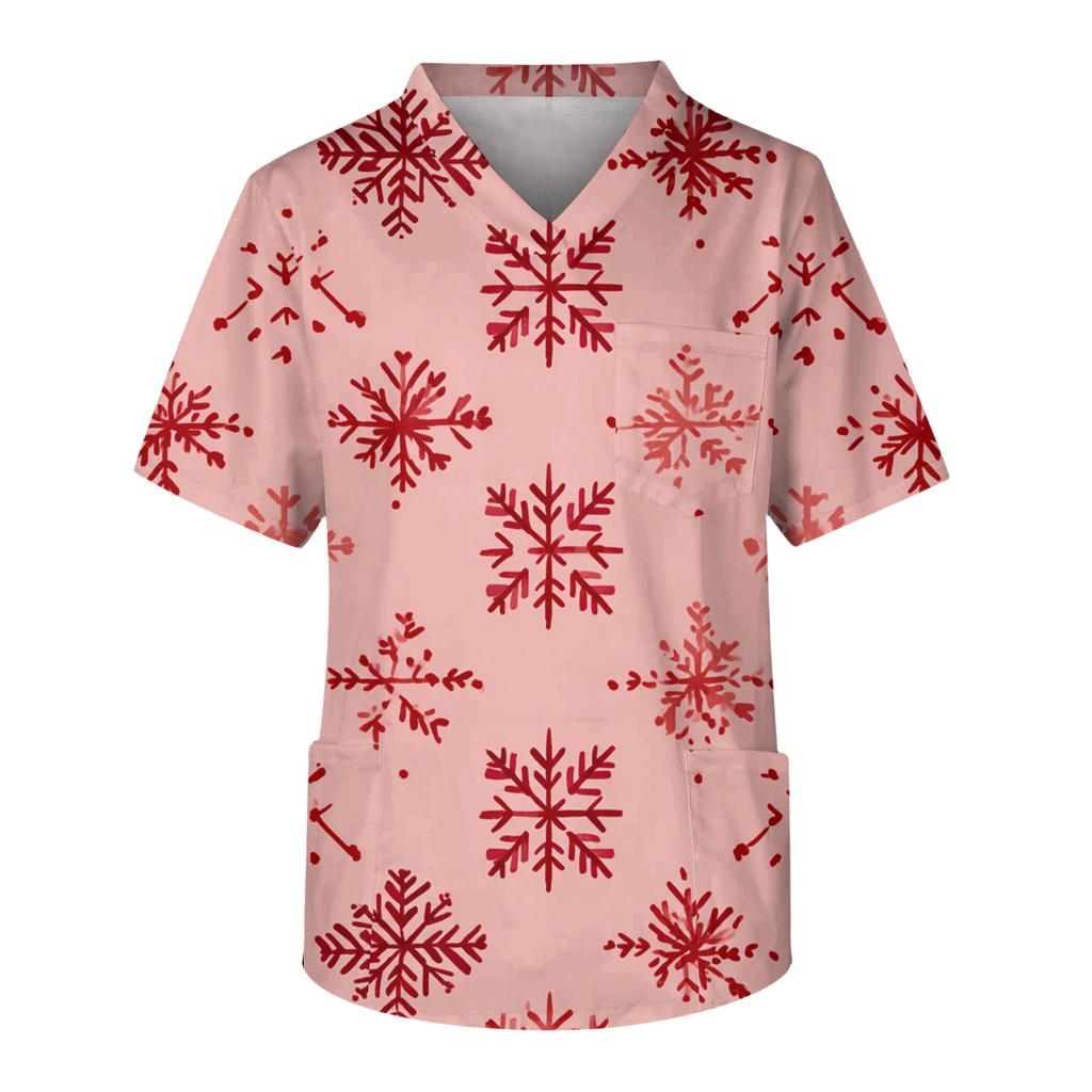 Men's Casual Short-Sleeved V-Neck Printed Front Pocket Top