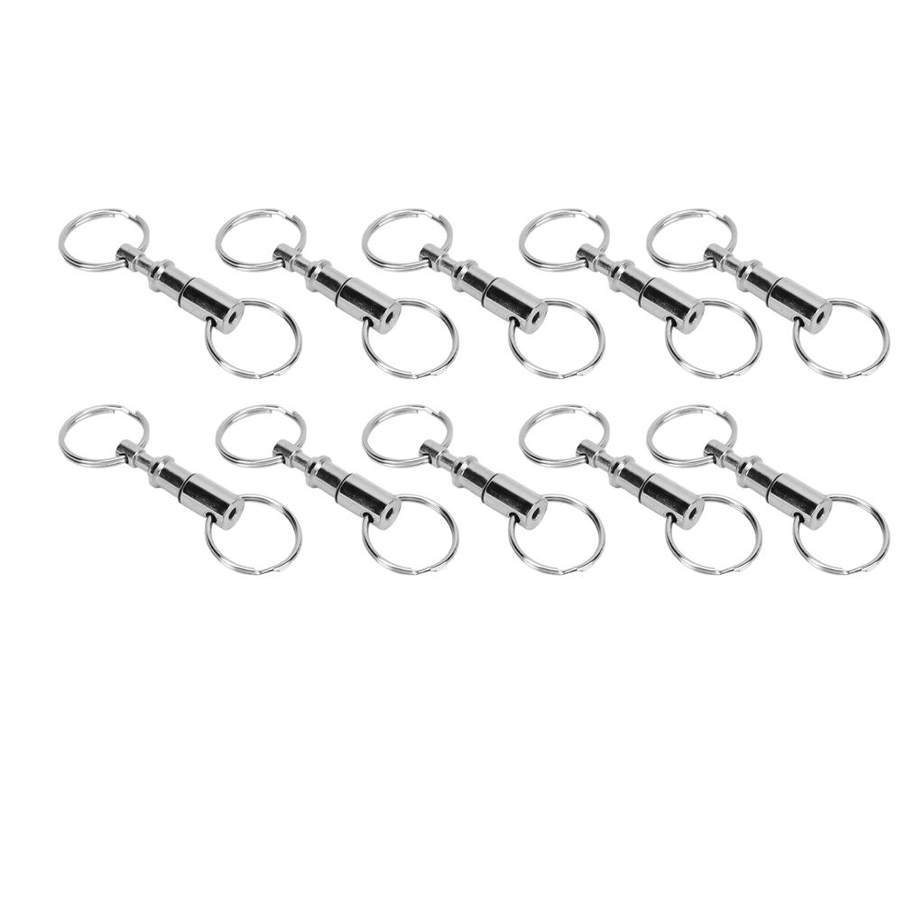 10 PCS EDC Quick Release Keychain Double Ring Keychain Outdoor Pull Apart Key Ring
