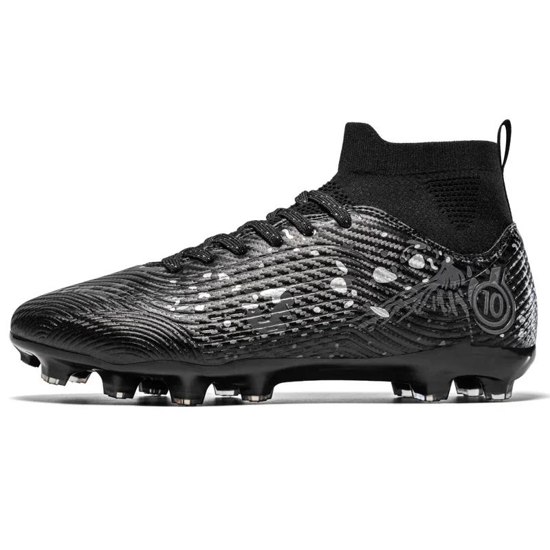 Men Soccer Shoes Anti-slip High-top Long Studs Outdoor Sports Shoes Men Grass Wear-resistant Training Ultra-light Men Shoes