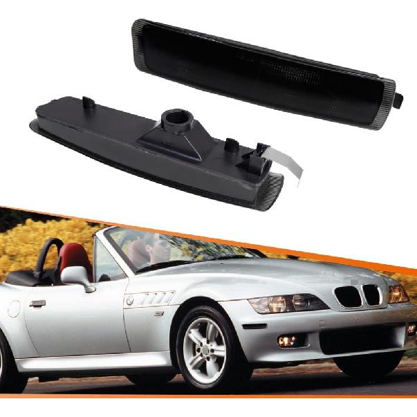 

ADIIL Smoked Lens Front Fender Side Marker Light Turn Signal Lamp Housing Assembly Compatible With 1996-2002 BMW Z3 M Coupe Roadster, Driver & Smoked Lens Housing