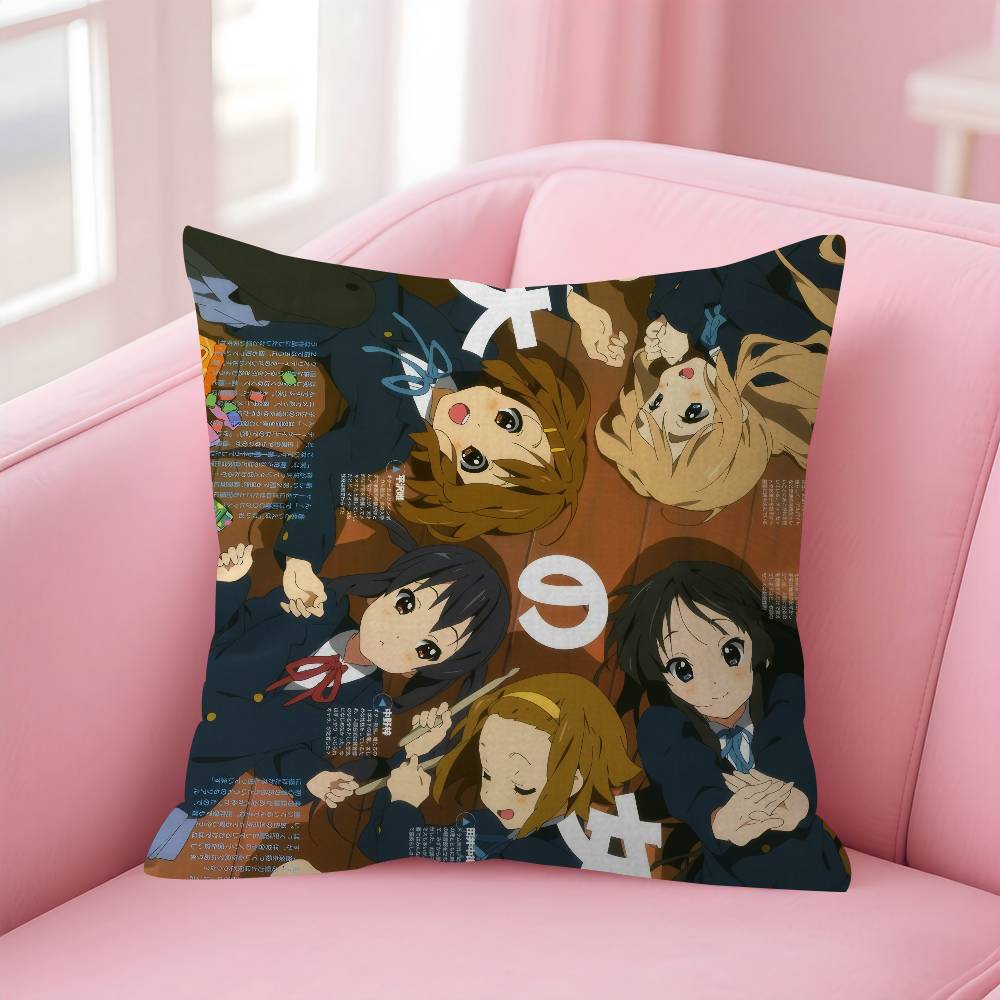 Anime Kawaii Girl KOn Cute   Pillow Cushion Cover Pillowcase Living Room Sofa Home Decor Customized