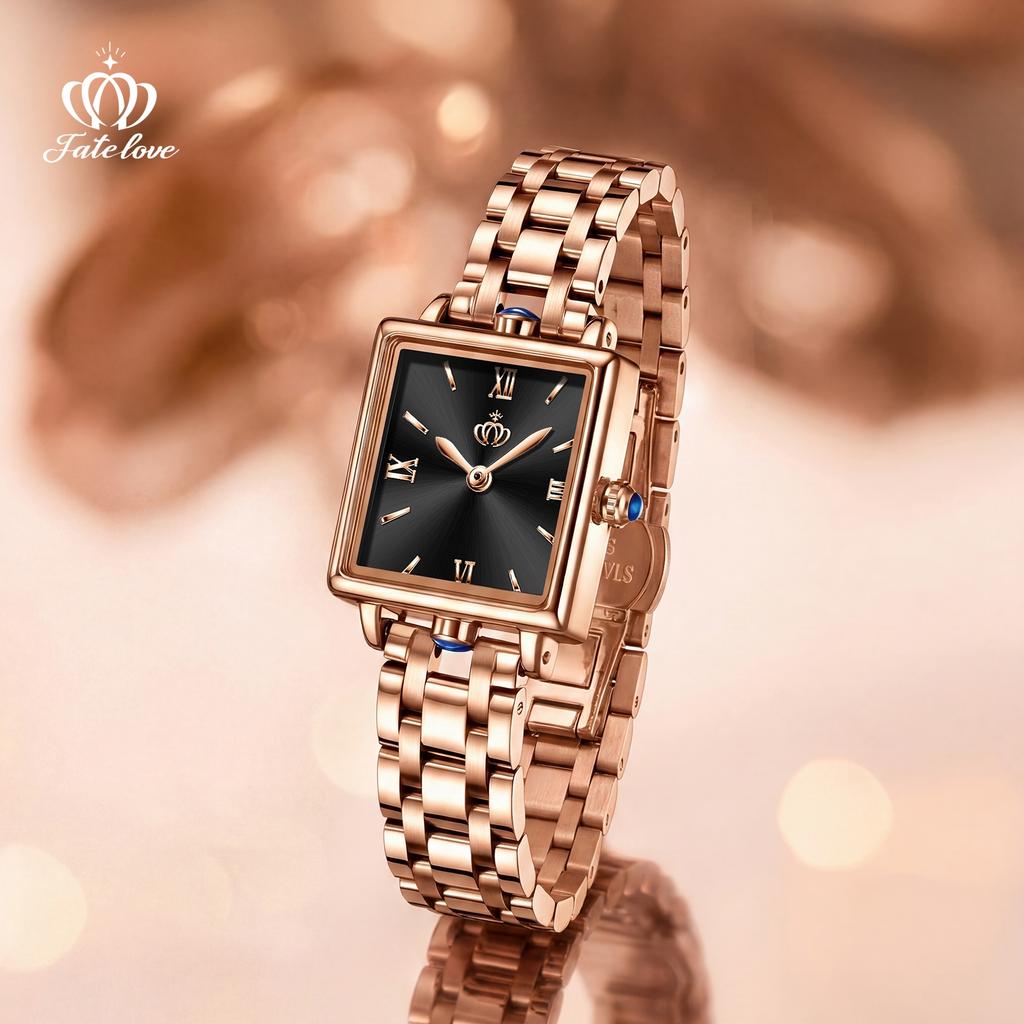 FATE LOVE Brand Women's Fashion Square Quartz Watch Waterproof 926