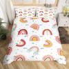 Rainbow Duvet Cover King Size With Pillowcases, Colorful Comforter Cover Multicolor Bedding Set Bedroom Decor for Kids Adults