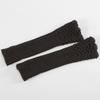 Half Finger Gloves for Typing Winter Knit Gloves with Thumb Holes Unisex Half Finger Mittens Stretchy Warm Long Gloves