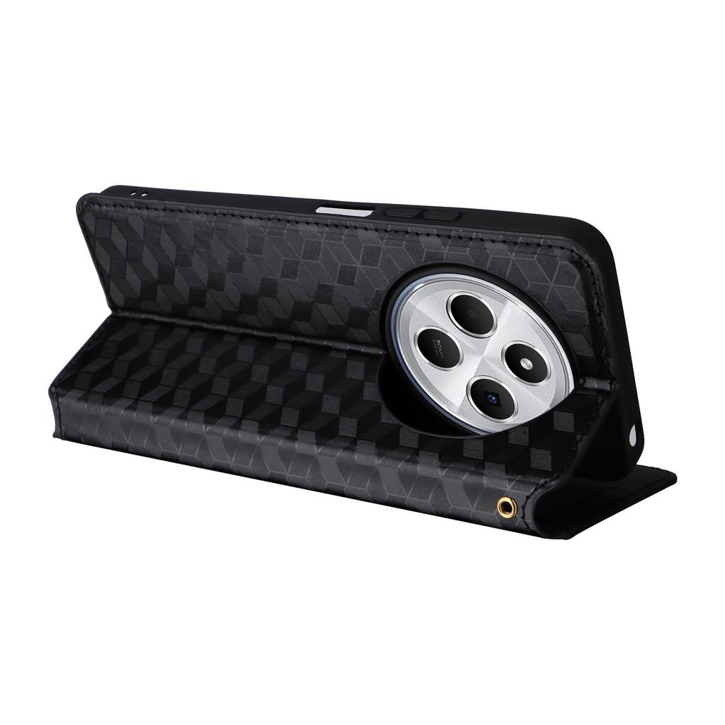 For Xiaomi Poco C75 4G/Redmi 14R 5G/14C 4G/A4 5G Wallet Case Rhombus Imprinted Leather Phone Cover