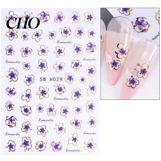 Self-adhesive Nail Decals Floral Art Stickers Spring Summer Flower Pattern Women Adhesive Manicure Decoration Home Salon DIY Supplies Peel Stick