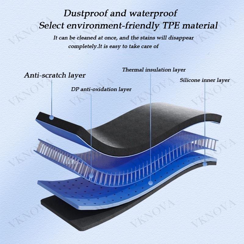 For Tesla Model Y Juniper 2025 Rear Trunk Side Storage Box Cargo Organizer TPE Bin Box Flocking Mat Partition Board Accessories