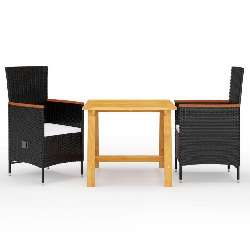Day and Night - Day and Night 3-piece Garden Dining Set Black